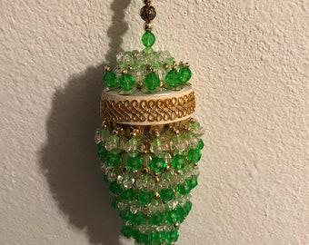 Vintage—Green—Chandelier Tea Ball—Christmas Ornament—Beads & Sequins—From Walco Kit