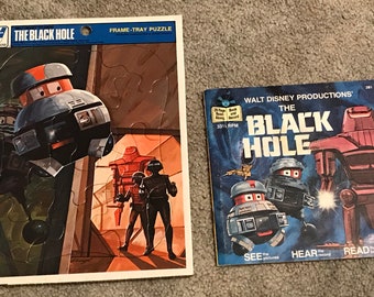 Vintage—1979–Disney’s—The Black Hole—Frame Tray Puzzle & Read Along Book And Record