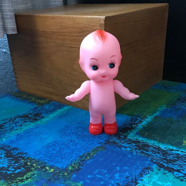 Vintage—KEWPIE Doll—With Red Shoes—Stand 6”—With Squeaker