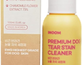 Limpiador vegano para manchas de lágrimas de perros, 100 ml: quitamanchas de ojos suave y eficaz para perros, limpiador facial no irritante, fabricado en Corea