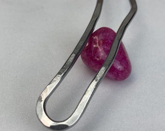 Extra sturdy solid stainless steel hair fork, hairpiece, hair pin, for a cute updo style