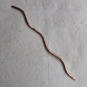 Copper hair stick, wavy, hair pin, shawl pin, hair piece, hair holder
