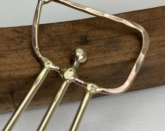 Modernist Brass Hair Stick: Bun & Twist Hair Pin