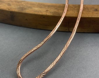 Handmade Textured Copper French Hair Pin, Boho Shawl Stick