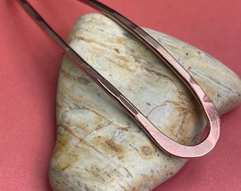 Haargabel, Stab, auch als Schalnadel verwendbar, solide gehämmertes Kupfer, handgemacht in Oregon