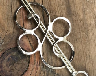 Mini metal hair barrette, hair clip, slide, scarf holder