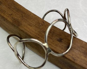 circle cuff bracelet, hand hammered, solid nickel silver, medium adjustable