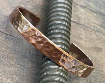 Copper bracelet, handmade cuff style, original hammered and made in Portland, Oregon. Western wear essential, golf