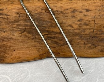 Hair accessory, stick, pin, fork, doubles as a shawl pin. Handmade and hammer textured in Portland, Oregon.