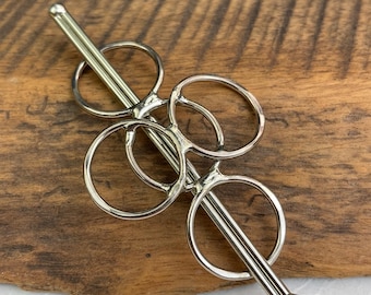 Minimal style modern hair clip, barrette, slide, solid metal hand made in Oregon