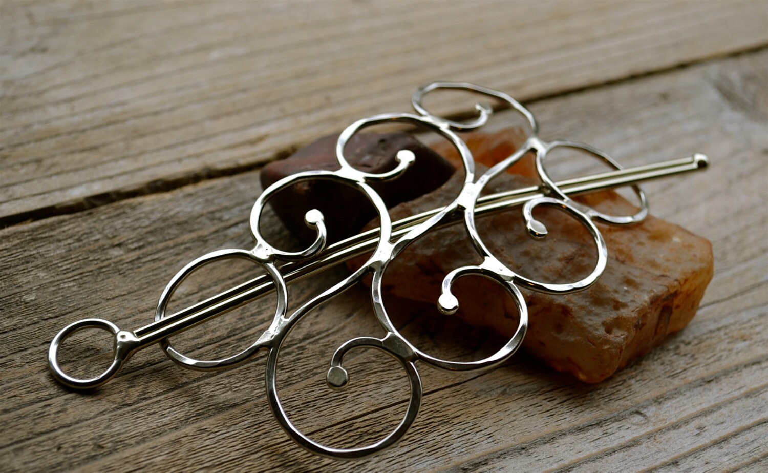 Metal Hair Barrette Hair Slide Scarf Pin Or Shawl Pin Etsy