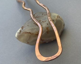 Hairpiece, hair pin, hair stick, handmade pure copper, exceptional quality