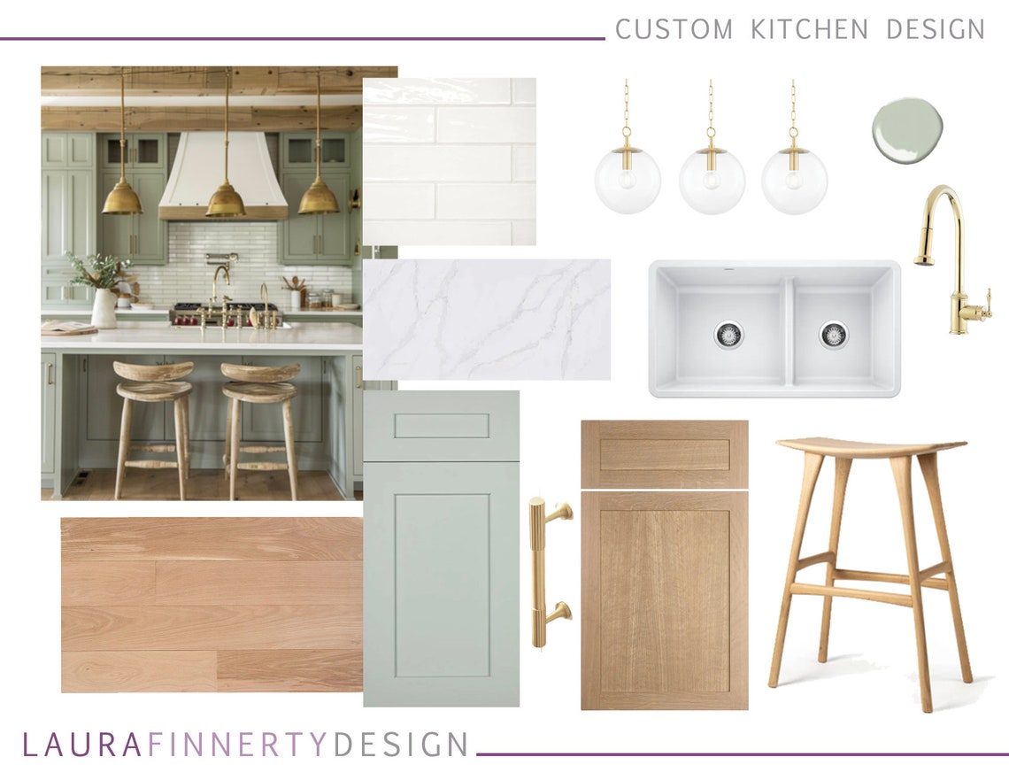Custom Kitchen Interior Design Room Board - Etsy