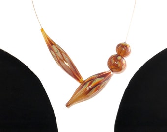 Hand Blown Glass Bead Necklace (185)