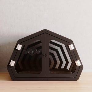 Wooden Pet House, Black Dog Kennel