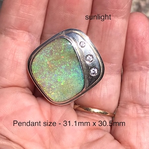 Opal Necklace, Beautiful Handcrafted Silver Pendant with Genuine Boulder Opal - Item 112142