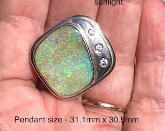 Opal Necklace, Beautiful Handcrafted Silver Pendant with Genuine Boulder Opal - Item 112142