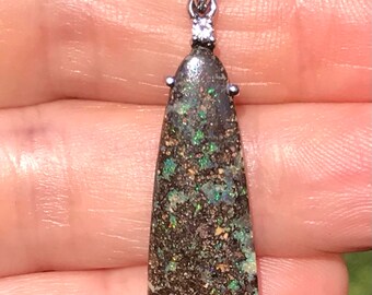 Pingente de opala natural australiana Boulder - Item 312202