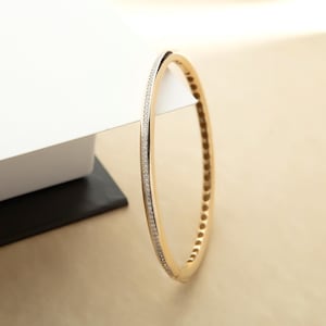 14k Solid Gold Diamon Bangle, Gold Stacking Diamond Bangle, Gold Hinge Bracelet, Layering Diamond Bangle, Gold Bangle Cuff Bracelet