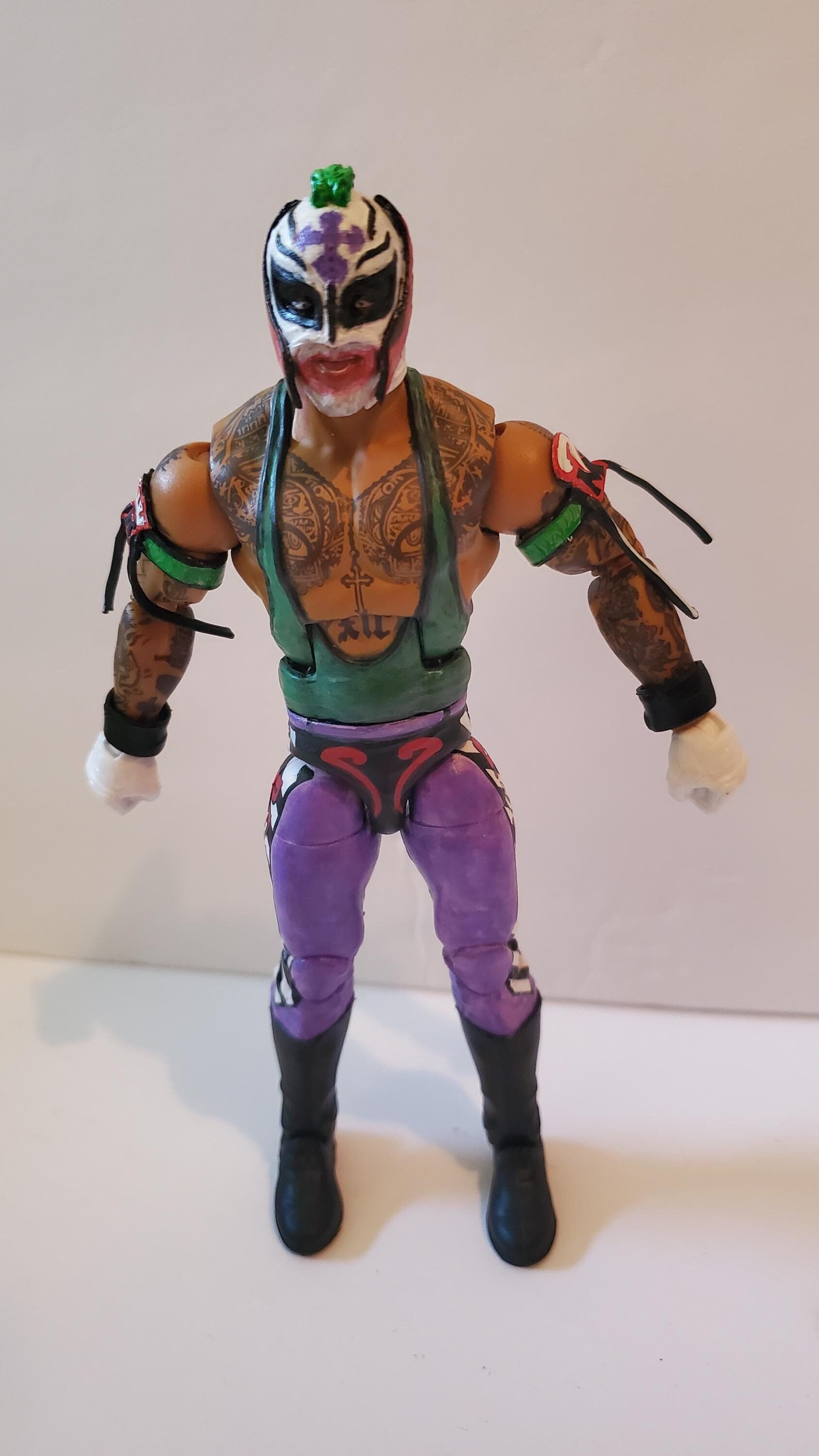 WWE Custom Painted Elite Rey Mysterio Action Figure (joker Attire) - Etsy
