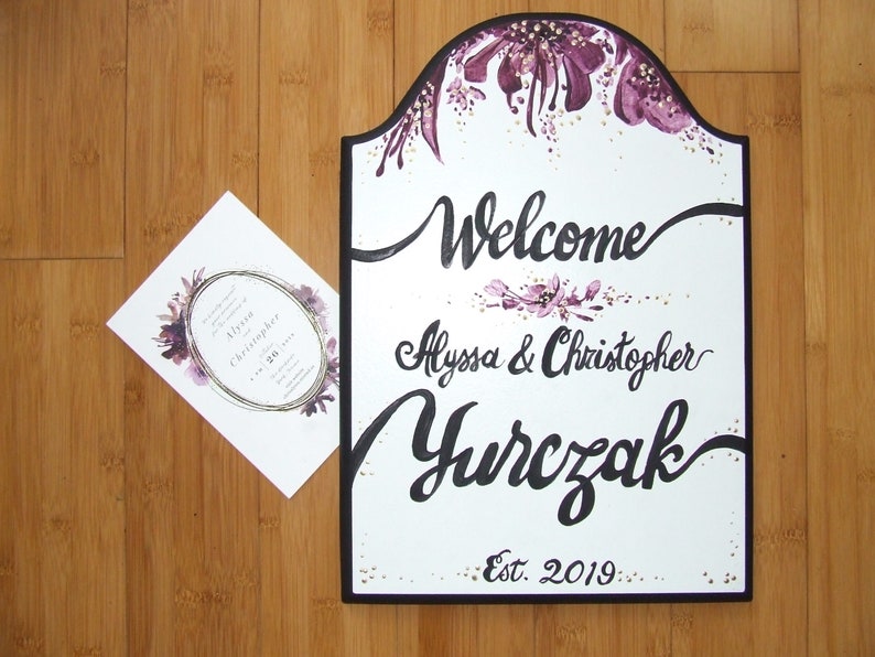 Wedding Invitation hand painted on sign Custom Wedding Gift Custom Wedding Sign Custom Sign