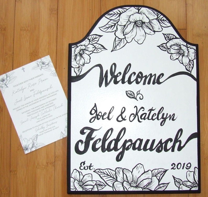 Wedding Invitation hand painted on sign Custom Wedding Gift Custom Wedding Sign Custom Sign
