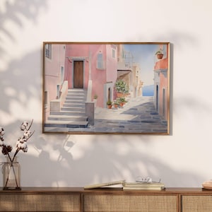 Retro European Print, Pastel Pink Wall Art, Large Aesthetic Gallery Wall, Vintage Painting Print, Apartment Decor, Digital Download