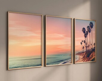 Coastal Print Set Of 3, Trendy Coastal Aesthetic, Beach Prints, Coastal Wall Art, Seashell Print, Beachy Gallery Wall, Printable Wall Art
