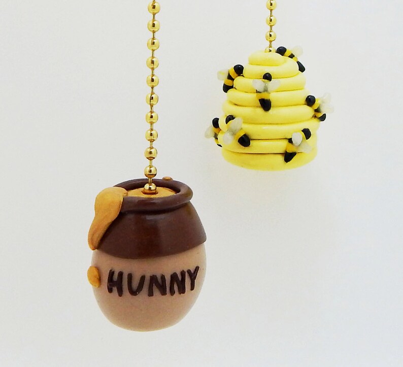 Honey Pot Or Beehive Fan Pull Chain Beehive Fan Pull Bee Etsy