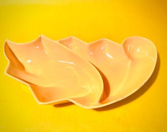 Frazier California Vintage Mid Century Modern Yellow Divided Dish
