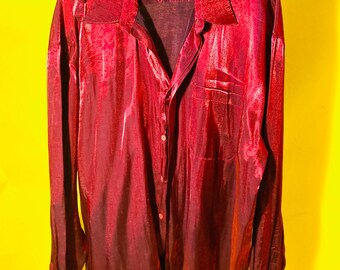 Red Le Monde Shiny Disco Shirt