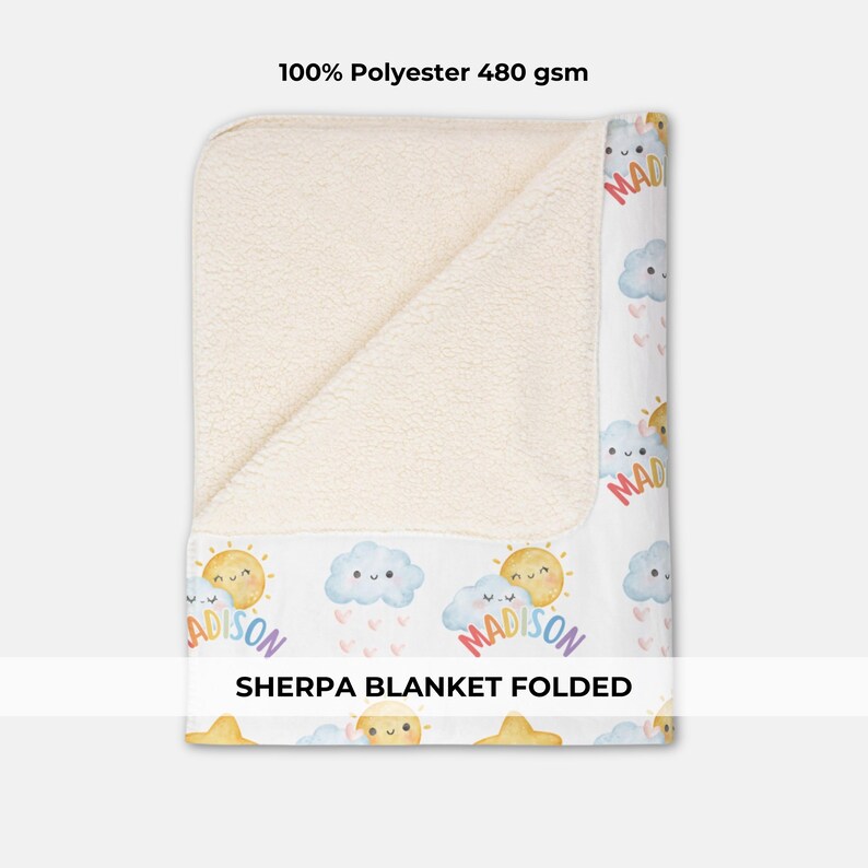 Softest Personalized Baby Boy Blanket With Name Custom Sherpa Fleece
