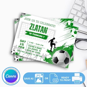 Soccer Invitation, Soccer Invitation Boy, Soccer Birthday Invitation, Soccer Invitation Template, Soccer Birthday Invitation, Soccer Party