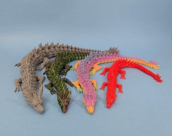 3D Printed Articulating Crystal Dragon Sea Serpent Dragon Giant Flexible Fidget Toy Articulated Giant Flexible Fidget Toy TikTok