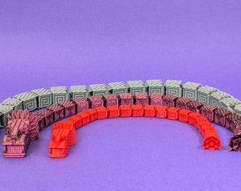 3D Printed Articulating Aztec Quetzalcoatl Dragon Sea Serpent Dragon Giant Flexible Fidget Toy Articulated Giant Flexible Fidget Toy TikTok
