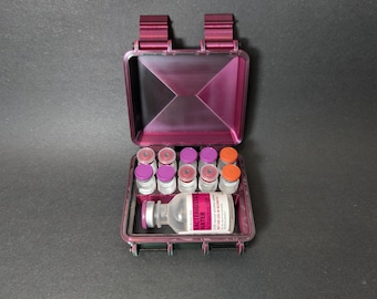 3ml 10 Slot Vial and Bac water Case Peptide Insulin Testosterone Pen Travel Storage Container Organizer Box, Multiple Colors 3D Printed