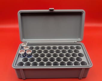 Rugged AA 48 Slot Battery Holder | Battery Box Organizer Container Storage Case 3D Printed Shipping Multiple Colors
