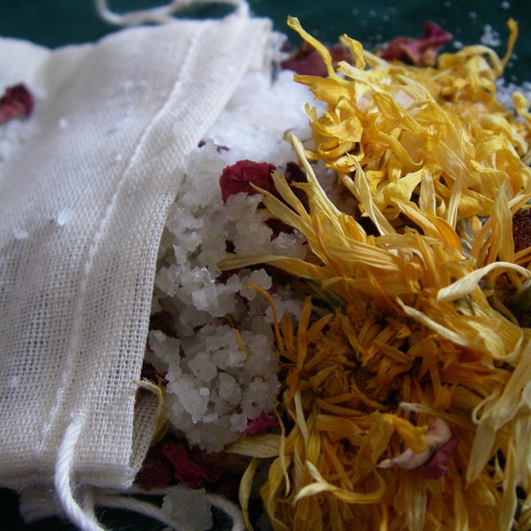 Herbal Bath Salt Bags - ORGANIC - All skin types - Handmade