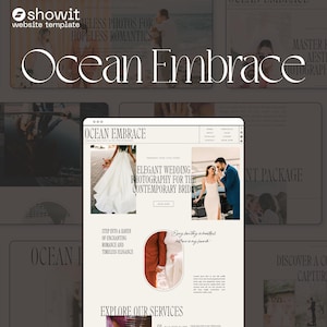 Ocean Embrace Showit Website Template + Blog | Photographers & Creatives | Wedding Photography Events | Luxury Modern Boho