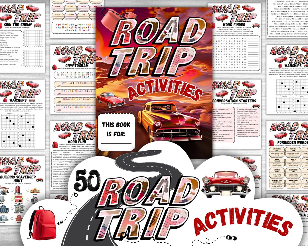 Kids Road Trip Games: 50+ Printable Travel Activities (canva Template ...