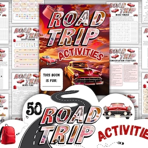 50 Mega Kids Road Trip Games Printable, Printable Family Road Trip Planner, Kids Travel Games Car Trip Games Activities, Road Trip Journal