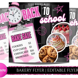 Bakery Flyer Editable Canva Template , Sweet Treats Flyer, Bake Sale Flyer, Bake Shop Flyer, Pastry Flyer, Cake Business Flyer Canva Design