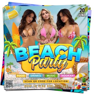 Summer Party Flyer, Pool Party Flyer, Summer Break Party Flyer, Summer Event Flyer, Beach Flyer, DIY Flyer Template Design, Canva Editable