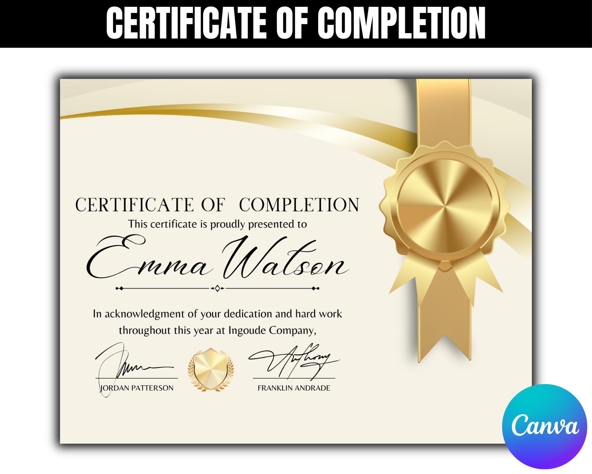 Certificate of Completion Template, Beauty Certificate, Nails Certificate, Lash Training Certificate, Certificate Template Editable, Canva
