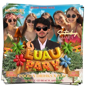 Summer Party Flyer, Pool Party Flyer, Summer Break Party Flyer, Summer Event Flyer, Beach Flyer, DIY Flyer Template Design, Canva Editable
