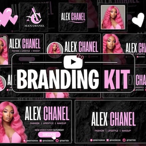 Youtube Branding Kit, YouTube Banner Kit, DIY Video Banner Vorlage, Intro Banner, Outro Banner, animiertes Intro, animiertes Outro, Miniaturbild