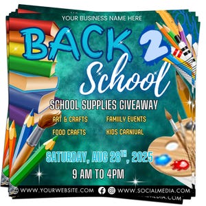 Back To School Flyer, Back to school sale flyer, Back to school Hair flyer, DIY canva template, Back 2 School Flyer, Canva Editable
