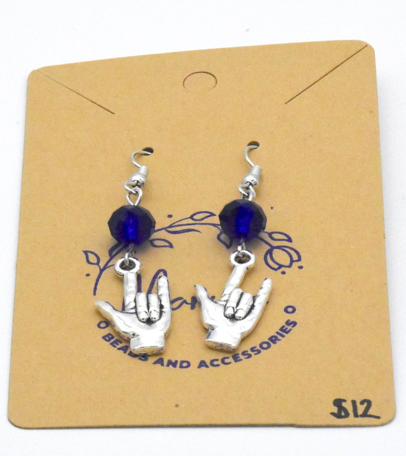 Sign Language I Love You Earrings Nickel Free Earrings With Etsy