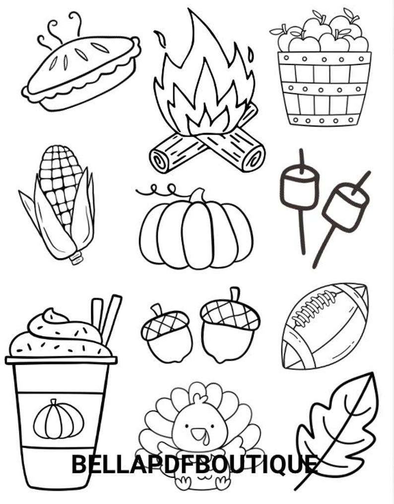 The Four Seasons Doodle Coloring Pages - Etsy