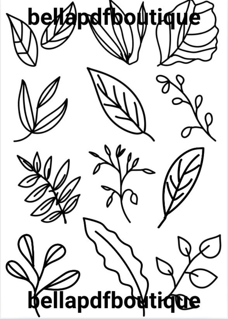 Set of 4 - Flower/plant Themed Coloring Pages - Etsy